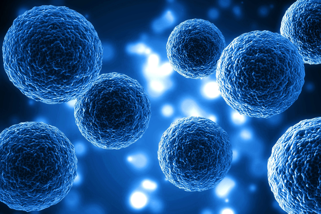 blue graphic close up details of cells and cellular energy